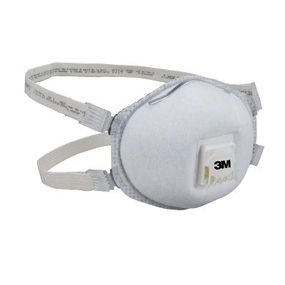 3M 8214 N95 Particulate Welding & Metal Pouring Respirator, Faceseal, Organic Vapors/Non-Oil Particles, White