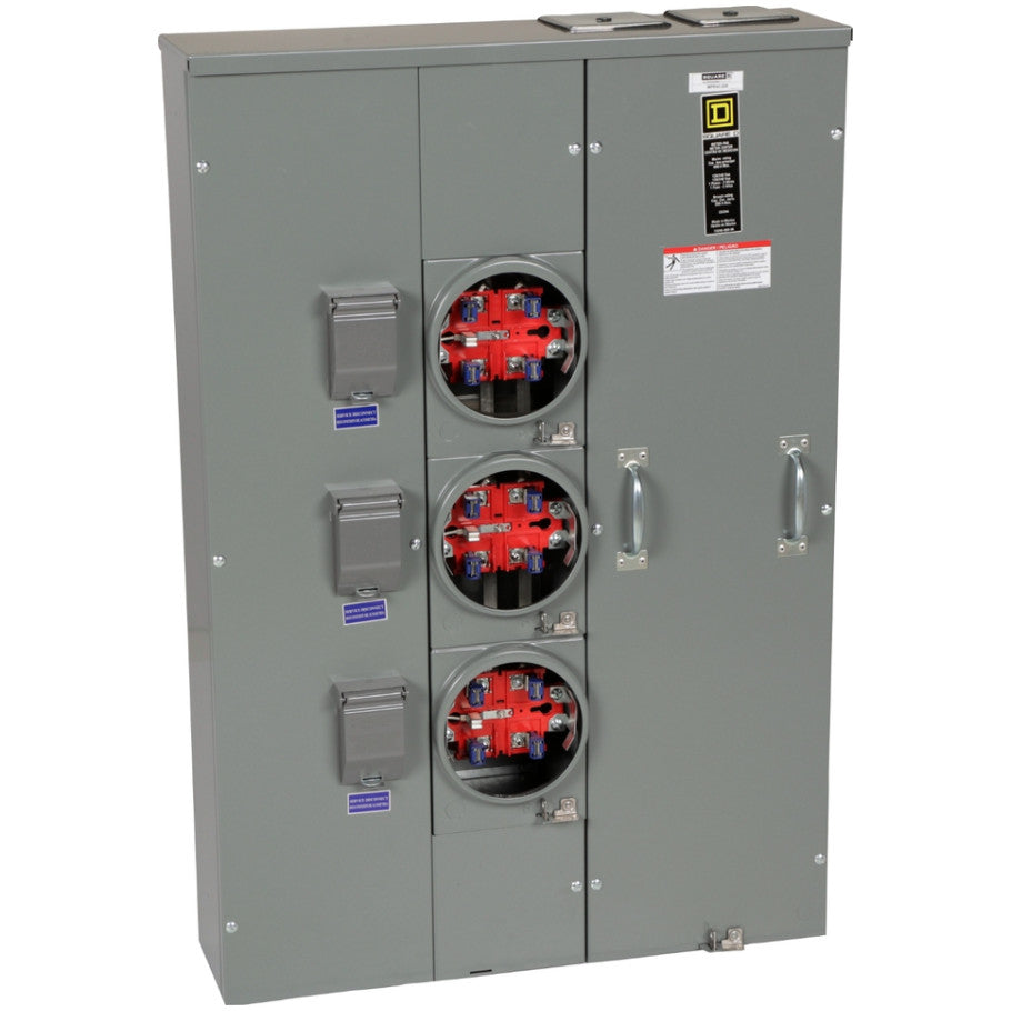 Meter Pak MP Meter Center, Ringless Type, 200A, 3 Position, 5 Jaw, No Bypass, Compatible with QOM2 Circuit Breakers