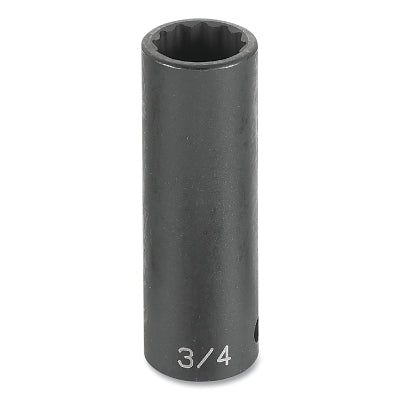 Impact Socket, 3/8 in Drive Size, 1/2 in Socket Size, Star, 12-point, Deep Length