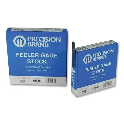 Coiled Steel Feeler Gage, 0.016 in thick, 25 ft L