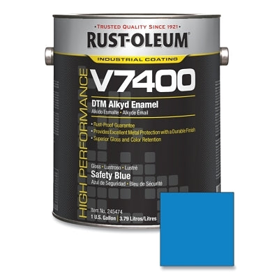 High Performance V7400 System DTM Alkyd Enamel, 1 Gal, Safety Blue, High-Gloss