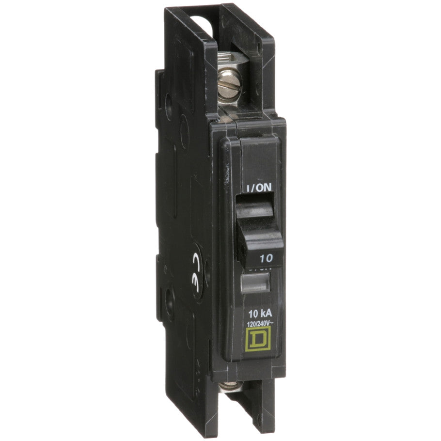 QOU Miniature Low Ampere Circuit Breaker, Unit-Mount, 10kA, 120/240 Vac, 1-Pole, 10A