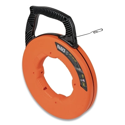 Steel Fish Tape, 1/8 in W x 240 ft L, Double-Loop Steel Tape End, High Carbon