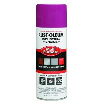 Industrial Choice 1600 System Enamel Aerosols,12oz, OSHA Safety Purple, Hi-Gloss