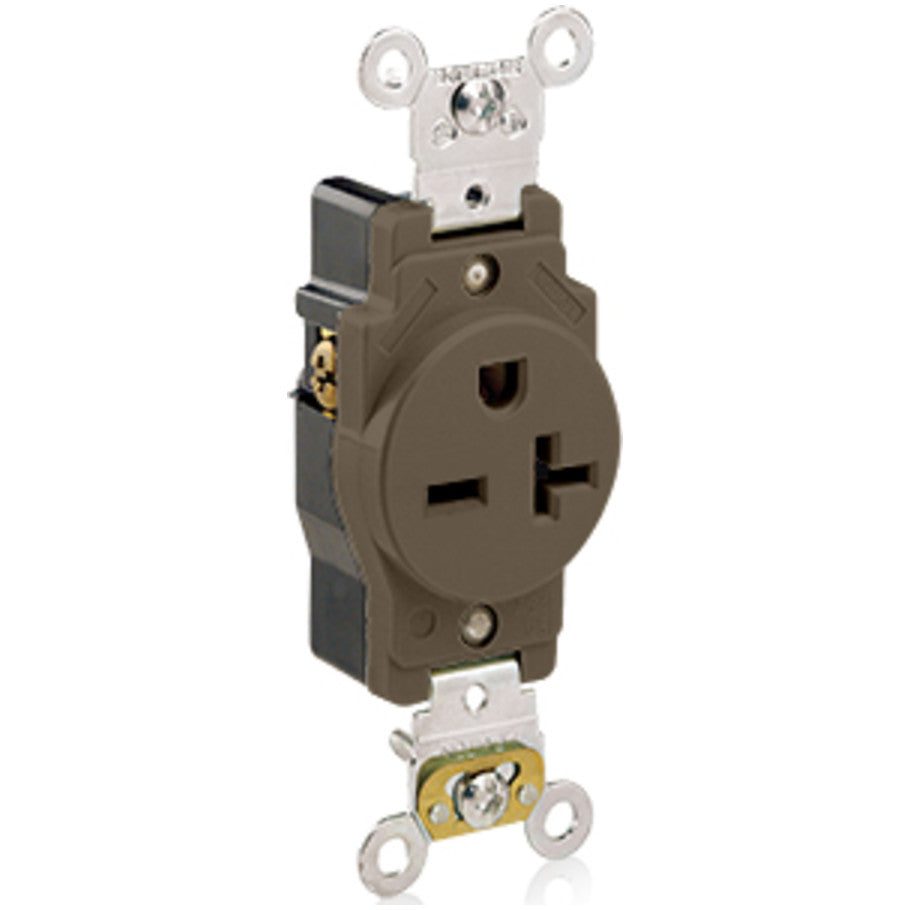 Nylon Straight Blade Surface Back/Side-Wired Single Receptacle, Heavy-Duty Industrial Grade