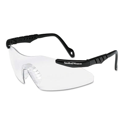 Magnum 3G Safety Glasses, Clear Polycarbonate Lens, Uncoated, Black, Nylon, Small