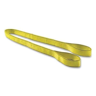 Pro-Edge Web Sling, Eye and Eye, Polyester, 2 in W x 6 ft L, 2-Ply, Yellow