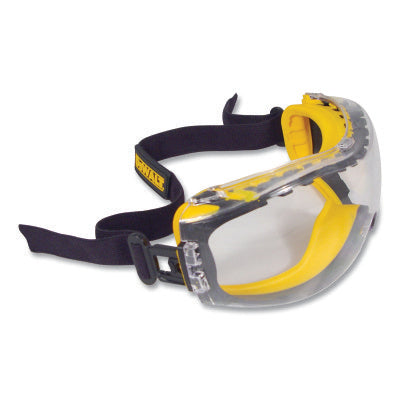Concealer Safety Goggles, Clear Lens, Black/Yellow Frame, Indirect Vents, AF, Elastic Strap