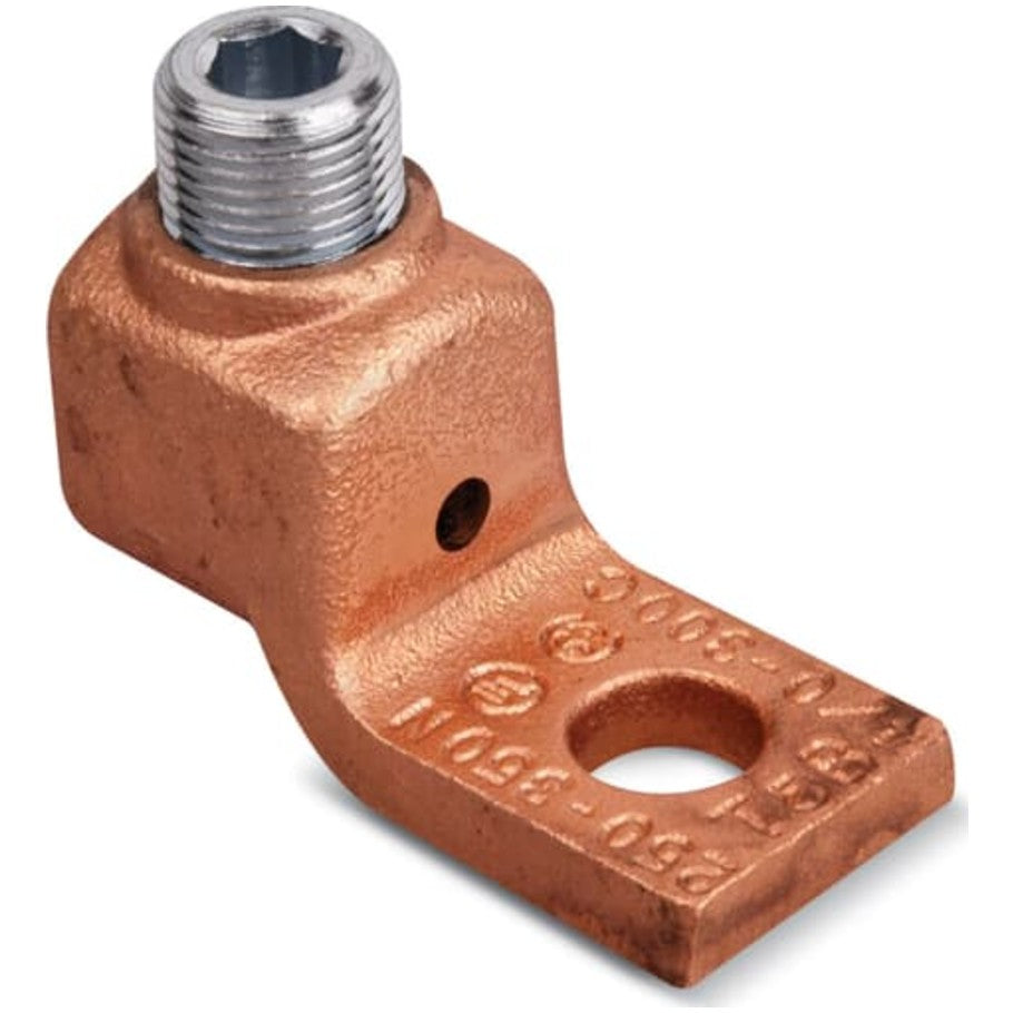 Locktite Copper Cone Screw Lug for Conductor Range 14-4, 1/4 Inch Bolt Hole, Screwdriver Torque 35 In/Lbs
