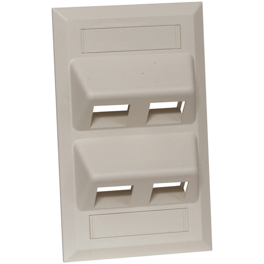 iStation Angled Faceplate, Flush Mount, 4-Port, Ivory