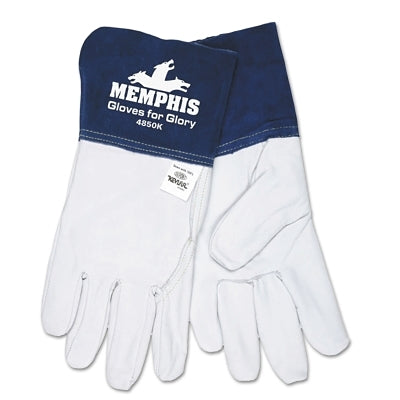 Blue Beast Leather Welding Gloves, With CutPro, Large, Blue/White, 4.5 in cuff