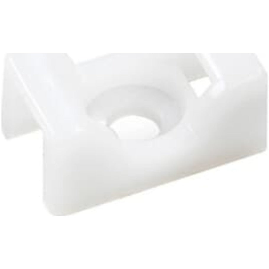 Ty-Rap Natural Nylon 6.6 Screw-Mount Cable Tie Saddle Support Mounting Base With No. 6 Screw Hole (100)