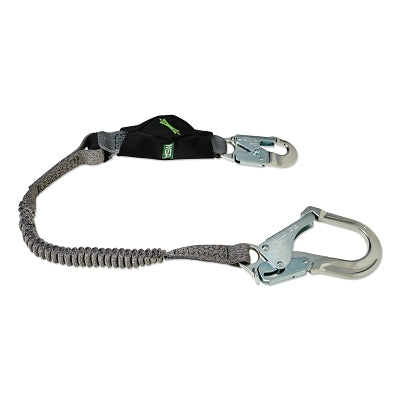 V-Series Stretch Single-Leg Energy Absorbing Lanyard, 310 lb, 6ft, Lg Snap Hooks