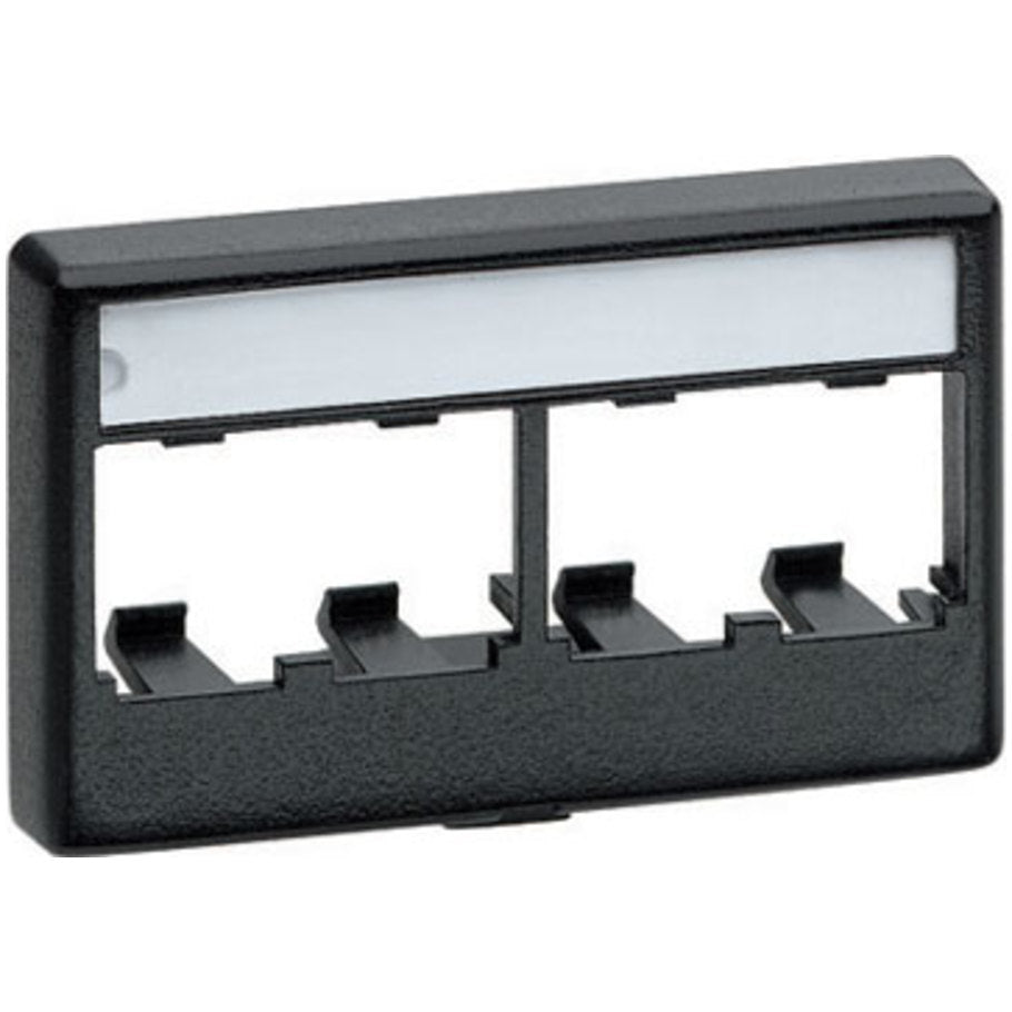 Mini-Com Furniture Faceplate includes Labels and label cover, 4-Port, International Grey