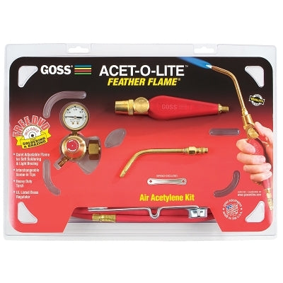 Feather Flame Air-Acetylene Torch Outfit, 3/16 in, Acetylene(B), Soldering/Brazing