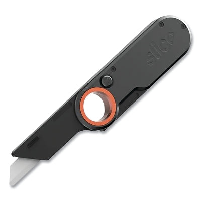 Folding Utility Knife, 7-1/2 in L, Ceramic, Metal, Black