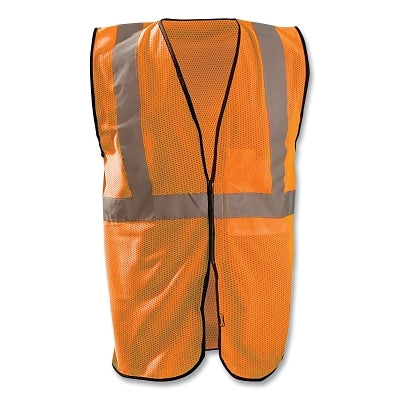 High Visibility Value Safety Vest, OccLx, Std, Class 2 Type R, Polyester Mesh, 2 in Refl Tape, 1 Pocket, Lg/XL, Orange