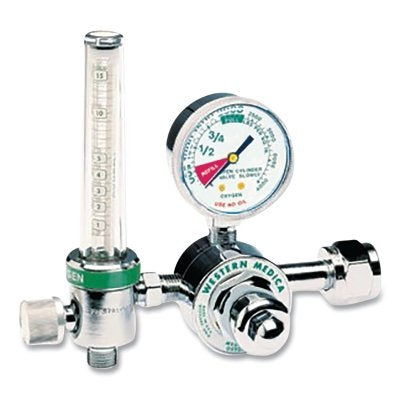M1 Series Flowmeter Regulator, Oxygen, 1/2 to 15 LPM, 3000 psi Inlet, CGA 540 Nut and Nipple, DISS 1240 Outlet