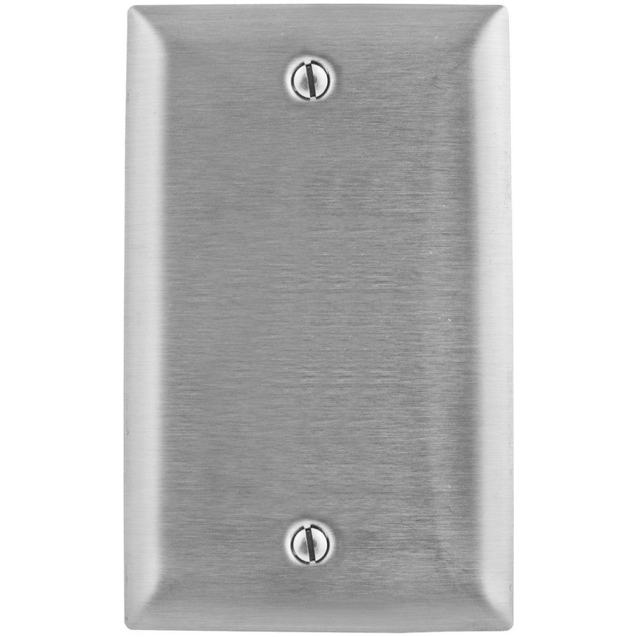Wall Plate, Blank, 1-Gang, Box Mount, 302/304 Stainless Steel