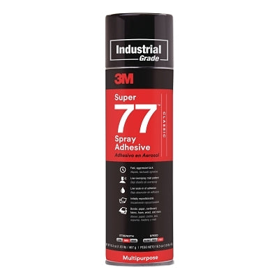 3M 021200-96315 Super 77 Multi-Purpose Spray Adhesive, 24 oz Aerosol Can, Clear