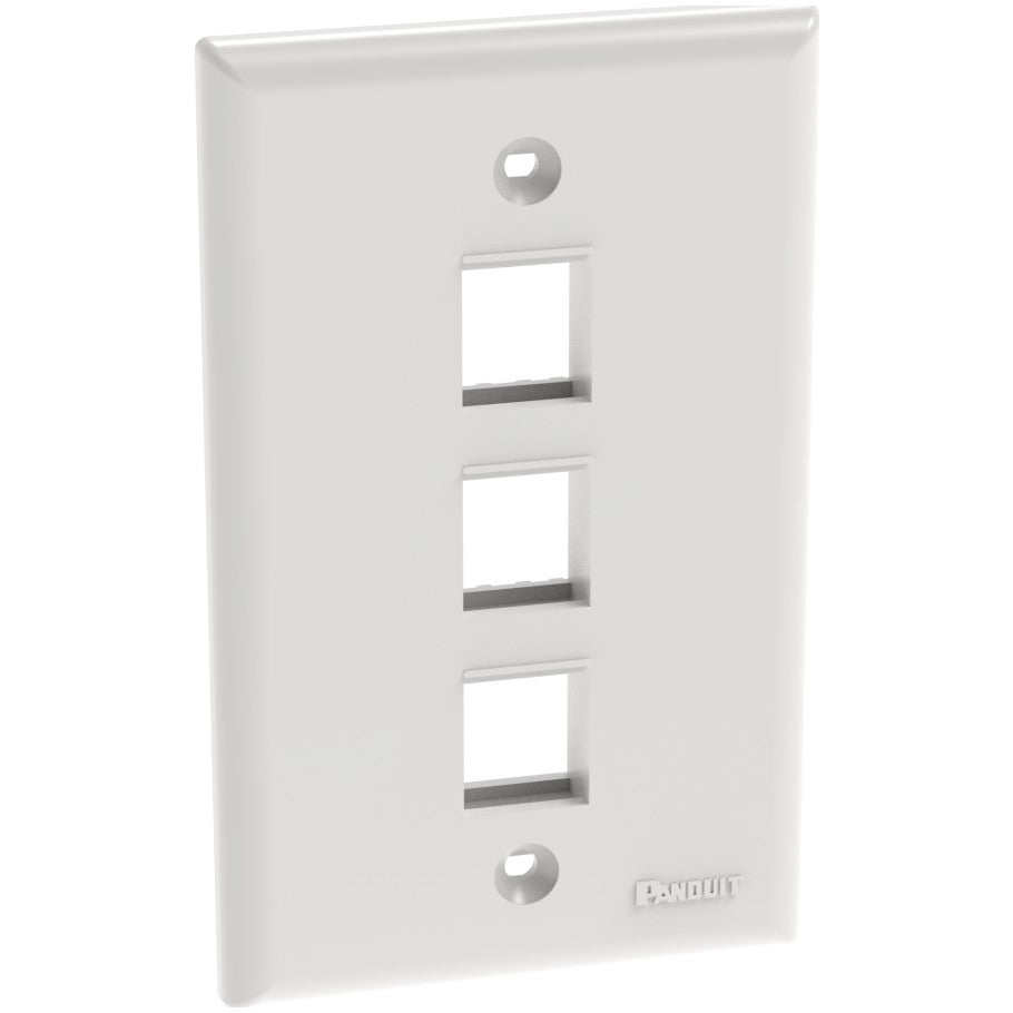 NetKey Vertical Faceplate, 3-Port, White