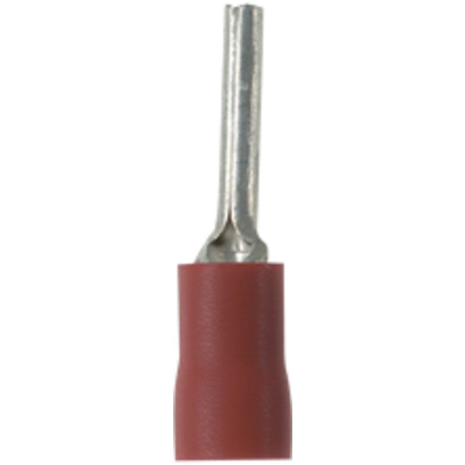 Pan-Term PV18-P47-CY Pin Terminal, Red, Vinyl, 18-22 AWG, 12.4mm Pin L, PK100