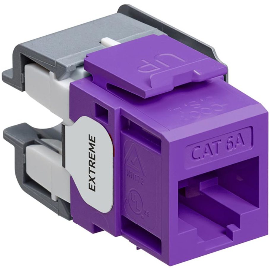 QuickPort eXtreme Cat 6A Channel-Rated Connector, Purple
