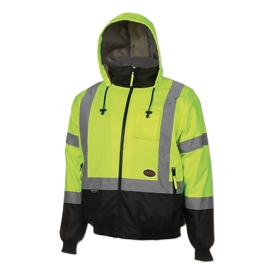 5209U Class 3 High Visibility Safety Bomber Jacket, Polyfill, 3X-Large, Y/G