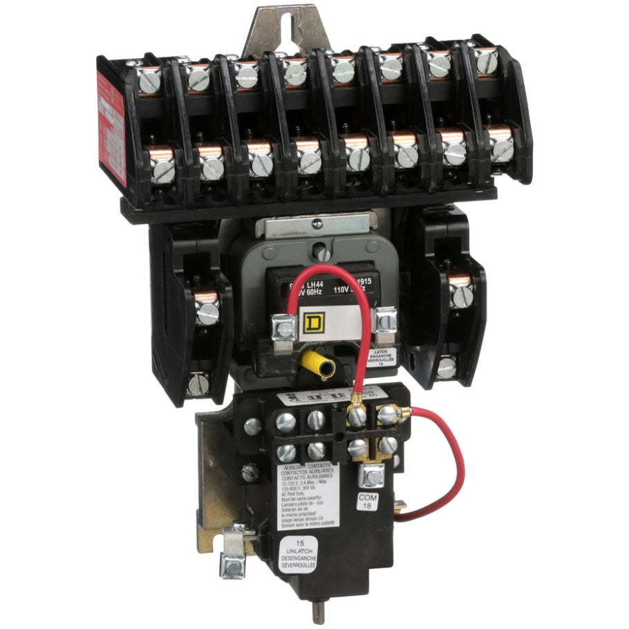 Mechanically Held Lighting Contactor, 10-Pole, Open-Type Enclosure, 120V Coil