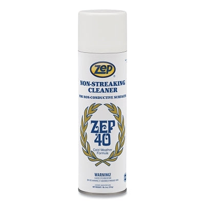 Zep 40 Non-Streaking Cleaner for Non-Conductive Surfaces, 18 oz, Aerosol Can, Alcohol Scent
