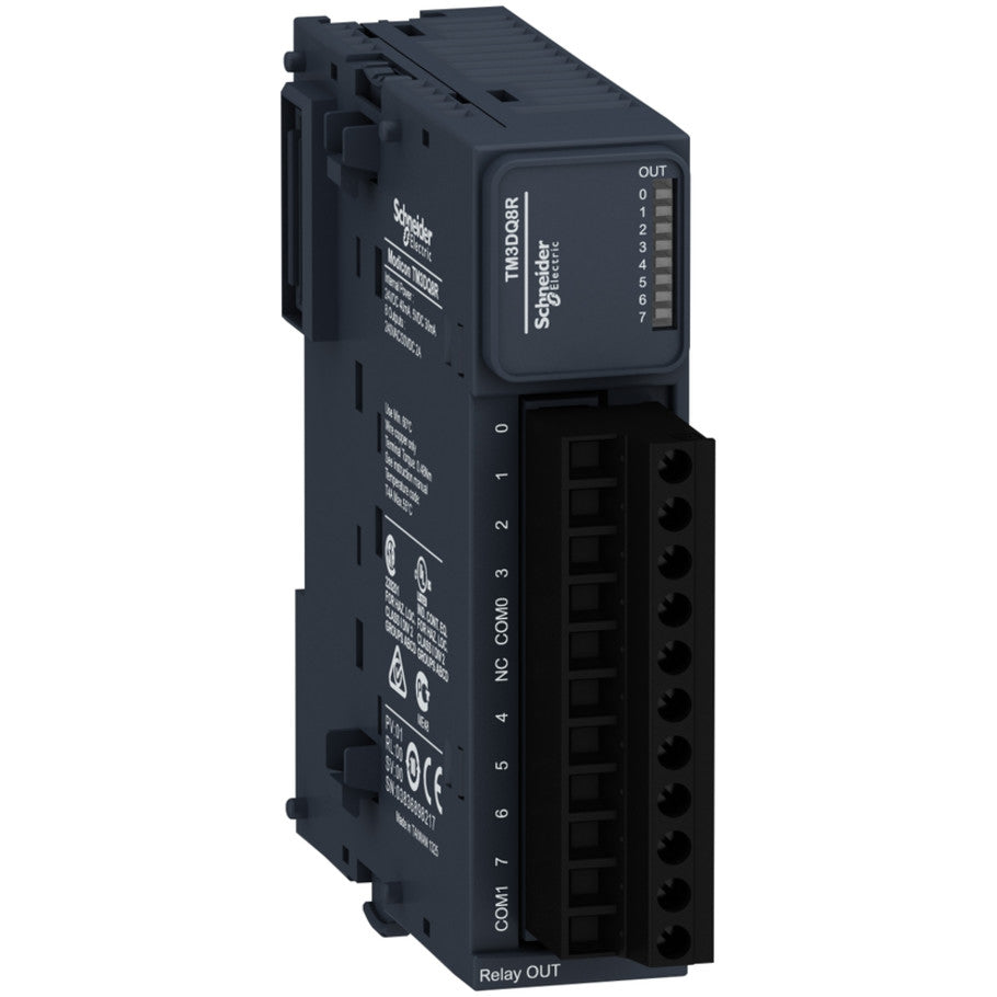Modicon TM3 Expansion Module, 8 Relay Outputs, Screw, 24VDC