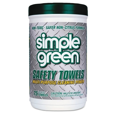 Safety Towels, White, 10 in W x 12 in L, 75 per Canister