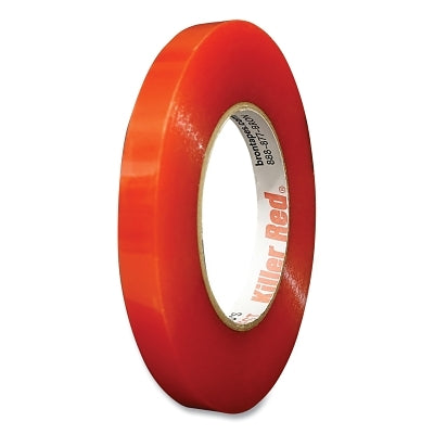 Killer Red Double Sided Tape, BT-3854, 0.5 in W x 36 yd L, Clear with Red Liner