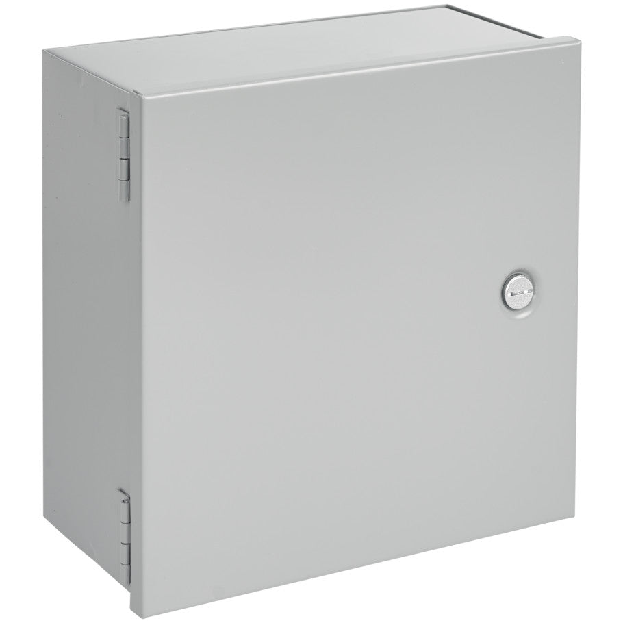 NEMA Type 1-Small Junction Box, Hinge Cover, Painted Steel, Equipment Mounting Studs, 12 x 12 x 4 in.