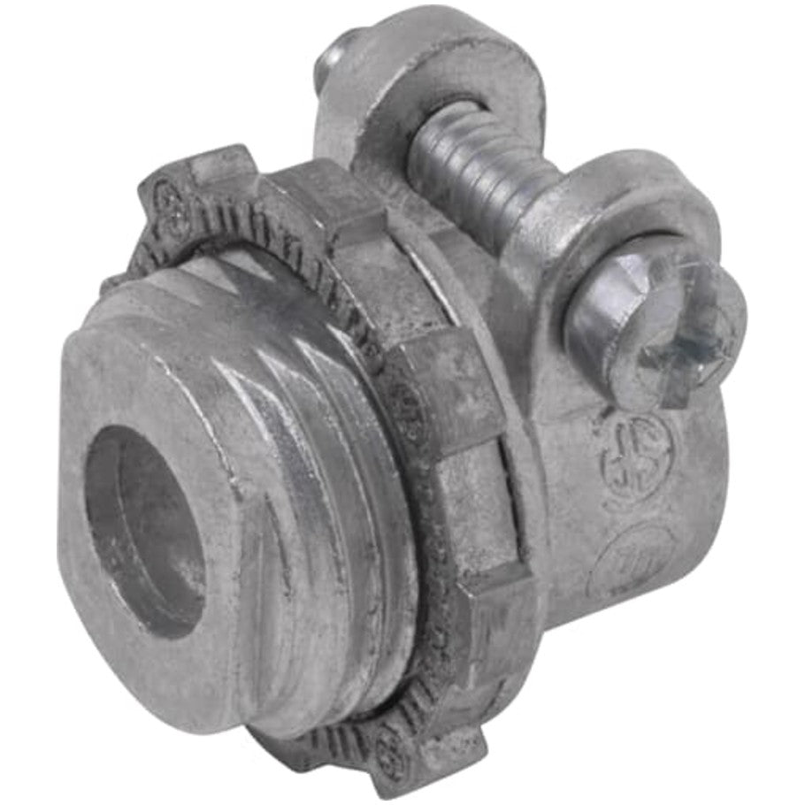 Steel City Squeeze Connector, Zinc Die Cast, Straight, Armored Cable and Flexible Metallic Conduit, 1-1/4 in.