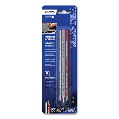 Silver-Streak and Red-Riter Combo Welders Pencil, 9 in L, 2 Silver and 1 Red