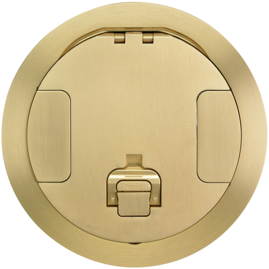 CFB2G Series Floor Box Cover, Brass Finish, 6/10-Gang, Round, 8 in. D