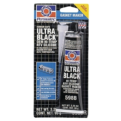 Ultra Silicone RTV Gasket Maker, 3.35 oz, Tube, Ultra Black
