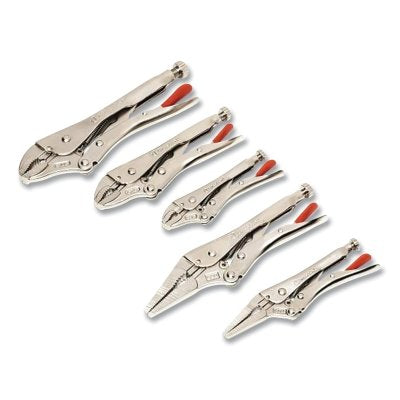 5 Pc Curved and Long Nose Locking Plier Set, 5 in, 6 in, 7 in, 9 in, 10 in