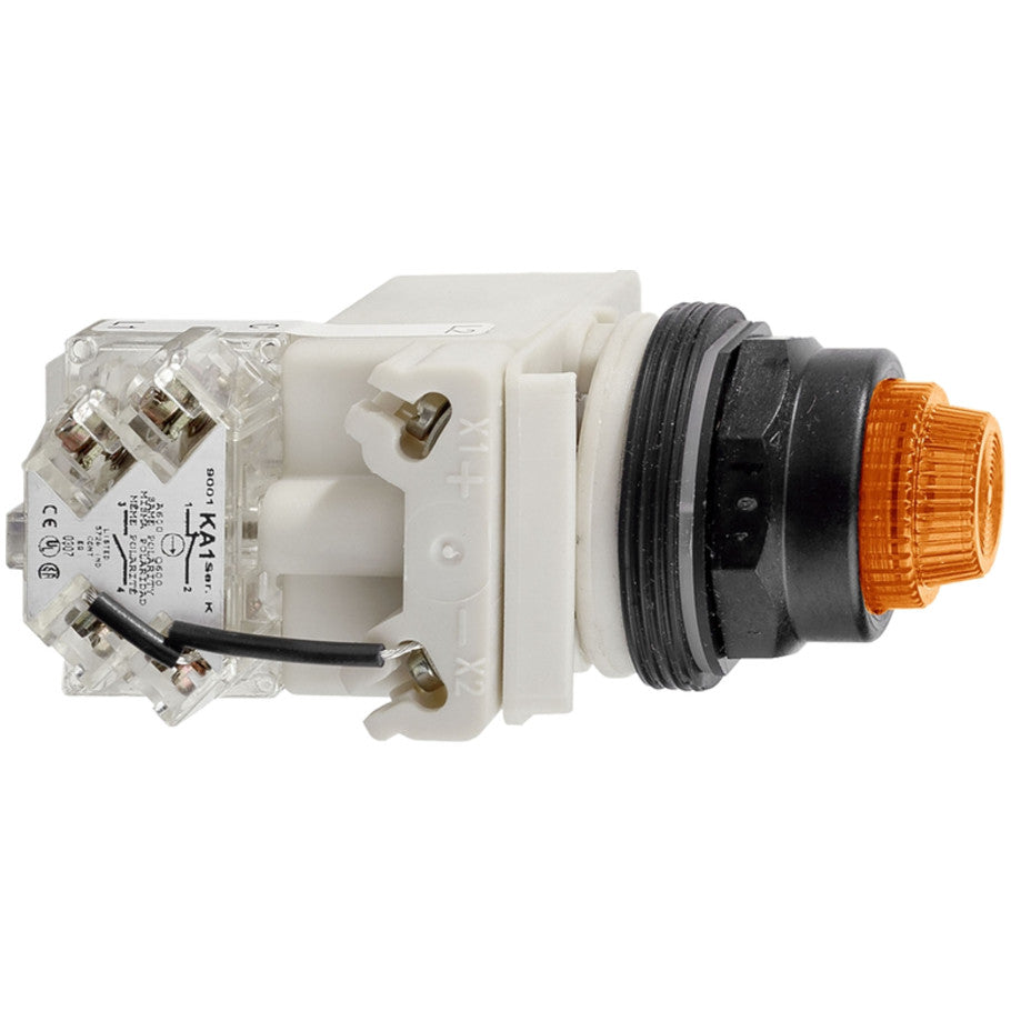 Pilot Light Switch, 10 A, 24 to 28 V AC/DC, Yellow