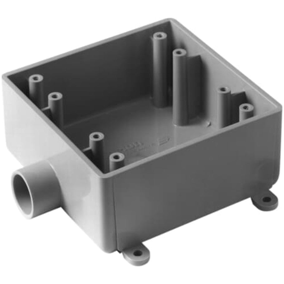 PVC 2-Gang Cast-Style 2FSE Box-(1) 3/4 in. Hubs