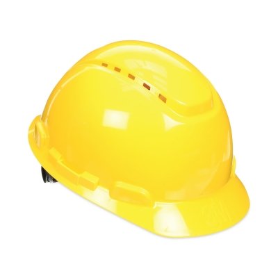 3M H-702SFV-UV SecureFit Pressure Diffusion Ratchet Suspension w/UVicator Hard Hats and Caps, Cap, Vented, Yellow