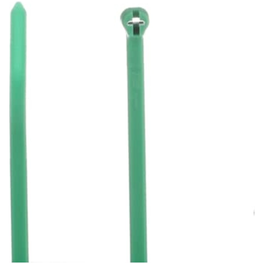 Ty Rap Cable Tie, Stainless Steel Locking Device, 7.31 L x 0.19 in. W, Green Nylon