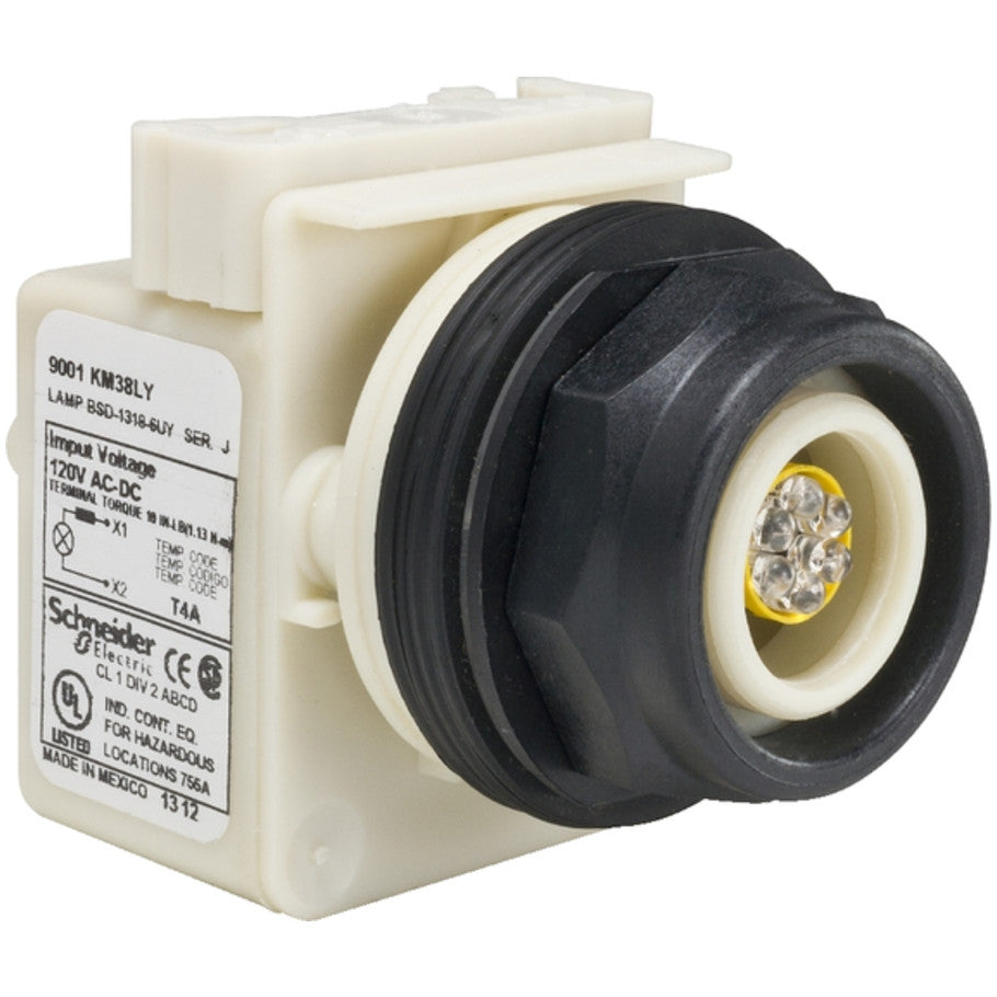 Pilot light head, Harmony 9001SK, plastic, without cap, 30mm, LED yellow, 120V