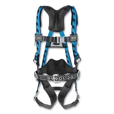 AirCore Full-Body Harness, Steel Side/Back D-Rings, S/M, Quick-Connect Straps, Blue