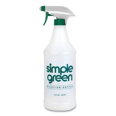 Dilution Spray Bottle, 32 oz, Clear Plastic, Trigger Sprayer, with Quick Mix Guide
