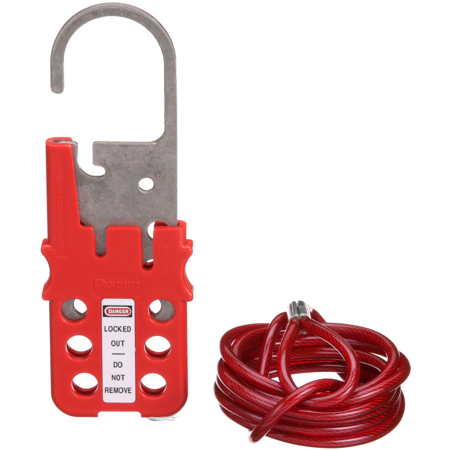 PSL-MLD Hasps, Galvanized Steel, Red, 5.9"x2.08", PK1