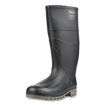 Iron Duke Boots, Steel Toe, Size 9, 15 in H, PVC, Black/Gray Sole