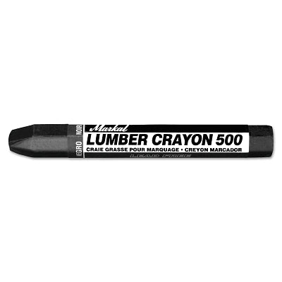 Lumber Crayon #500, 1/2 in dia, 4.75 in L, Black