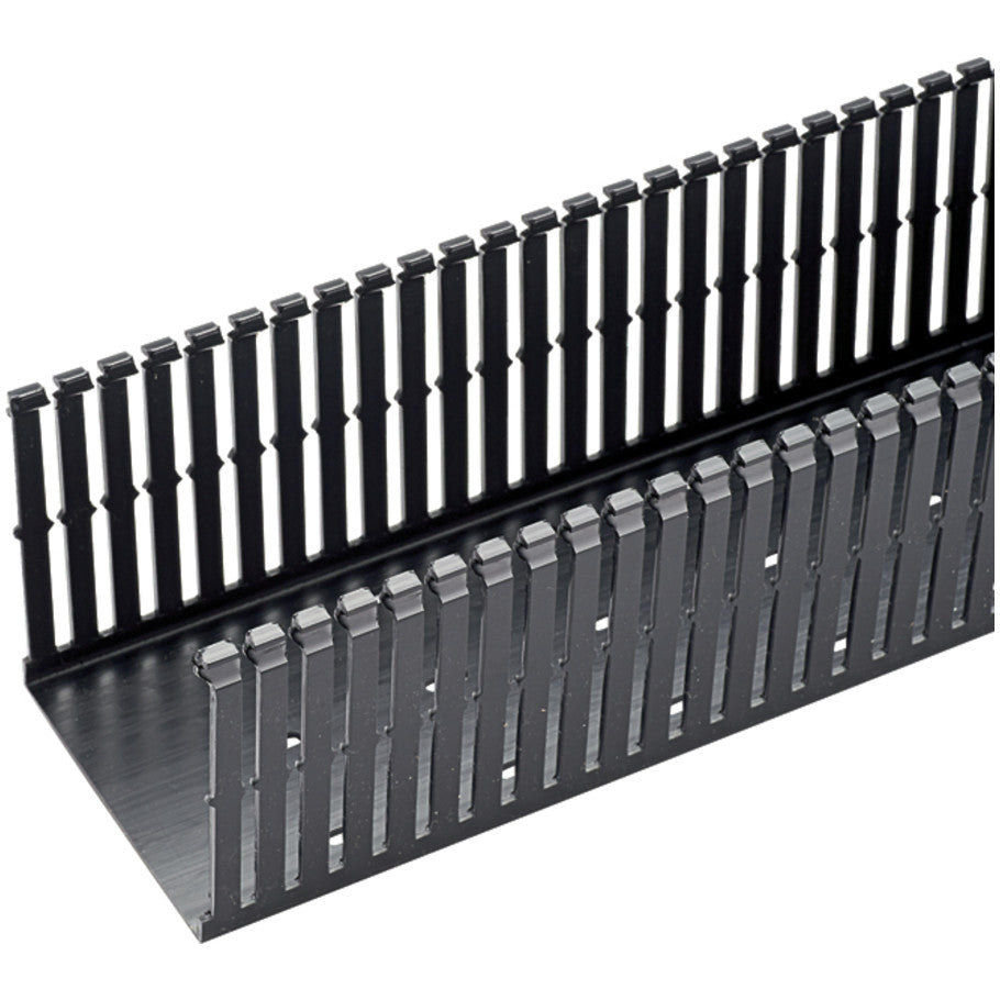 Panduct, Base Wiring Duct, PVC, Type F Narrow Slot, 6 ft., 4 H x 4 W in., Black